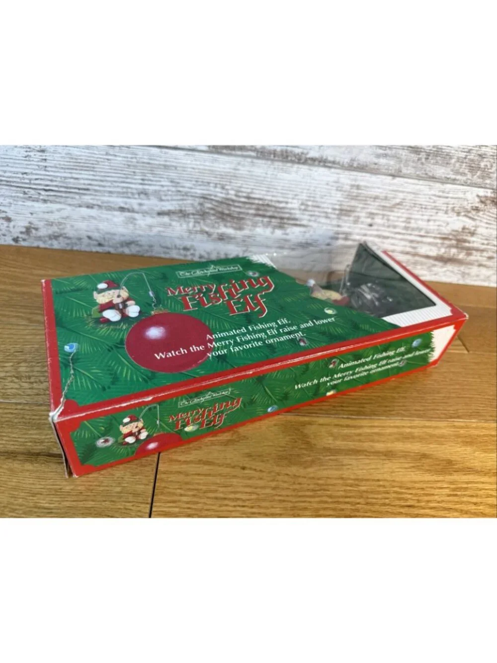1992 Enchanted Workshop Merry Fishing Elf Animated Christmas Ornament